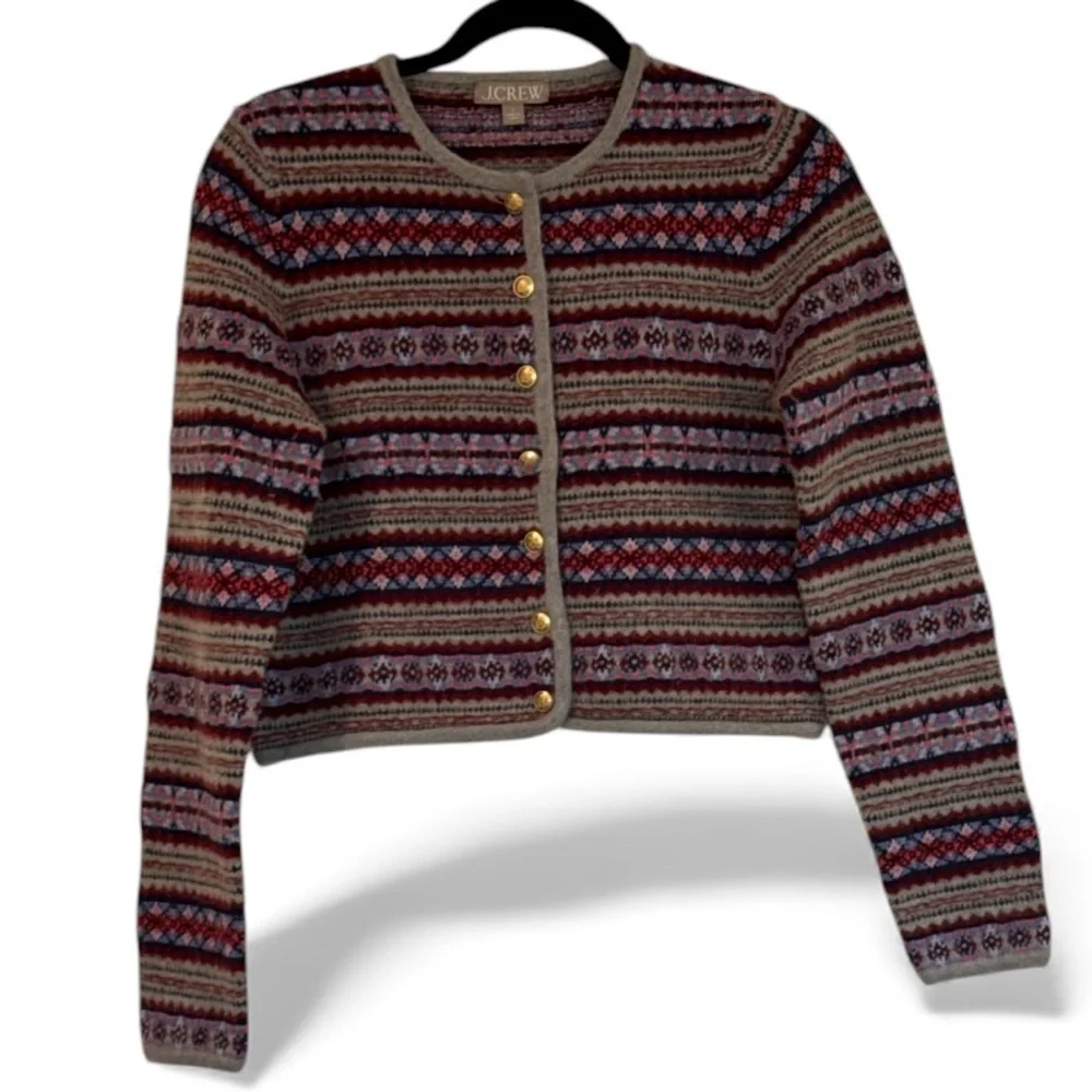 J. Crew Multicolor Patterned Cardigan - Picture 2 of 12